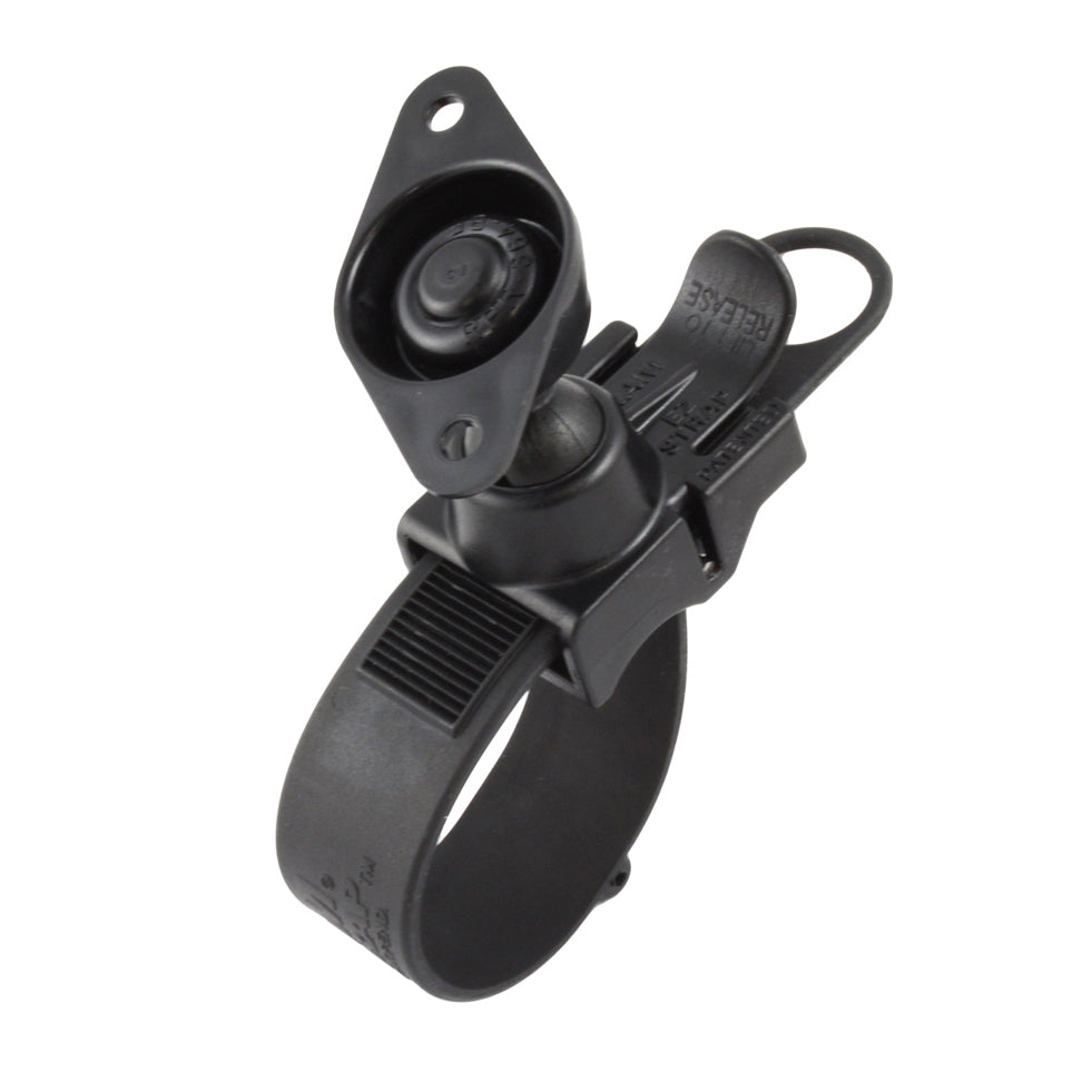 RAM Mounts EZ-Strap rail mount with Snap-Link double ball and diamond base adapter – product photo