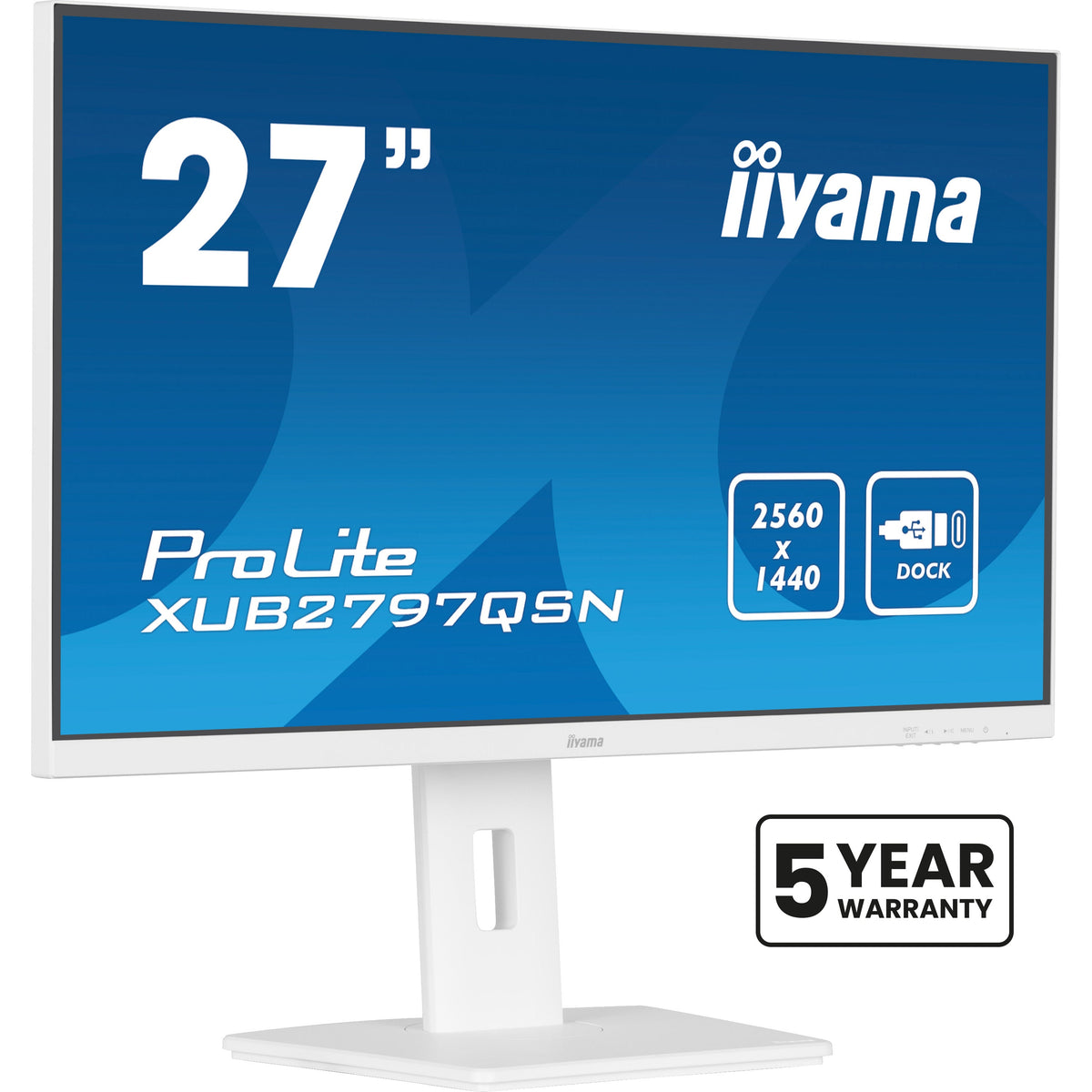 iiyama ProLite XUB2797QSN-W2 27-inch monitor, white