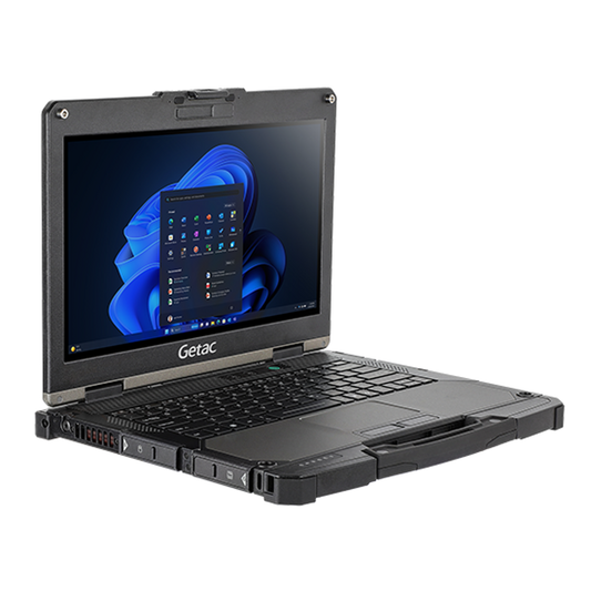 Getac B360 G3 BV3164B4BDGX left three-quarter view showing side ports and carry handle