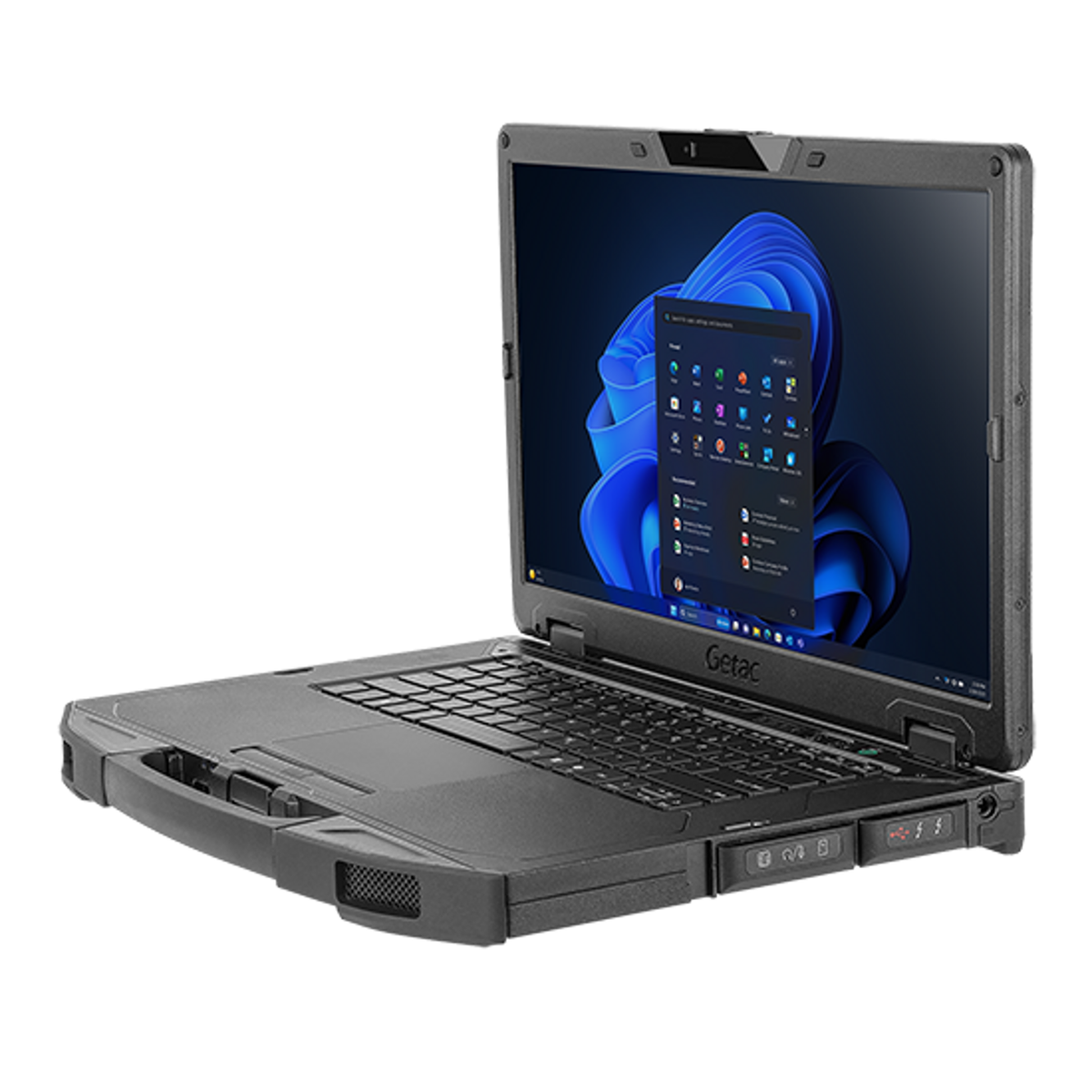 Getac S510 SU1N6CQSSDXX right three-quarter view with sealed port covers