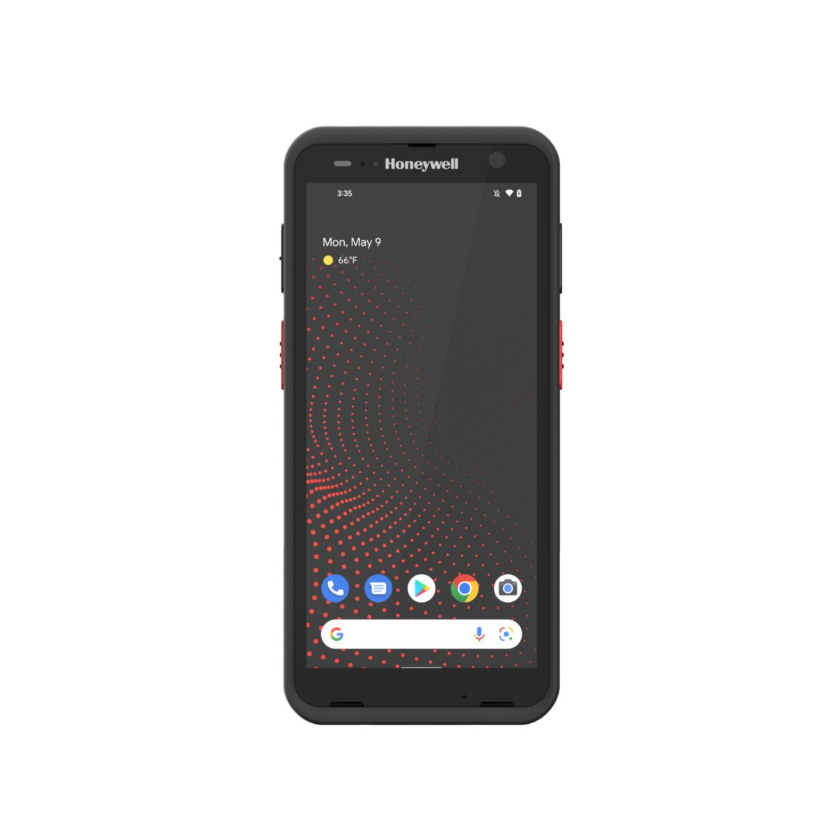 Honeywell CT70 6-inch all-touch Android mobile computer, black, FlexRange 2D imager, 5G + Wi-Fi, standard battery (CT70-X1N-058CS104G) – front view