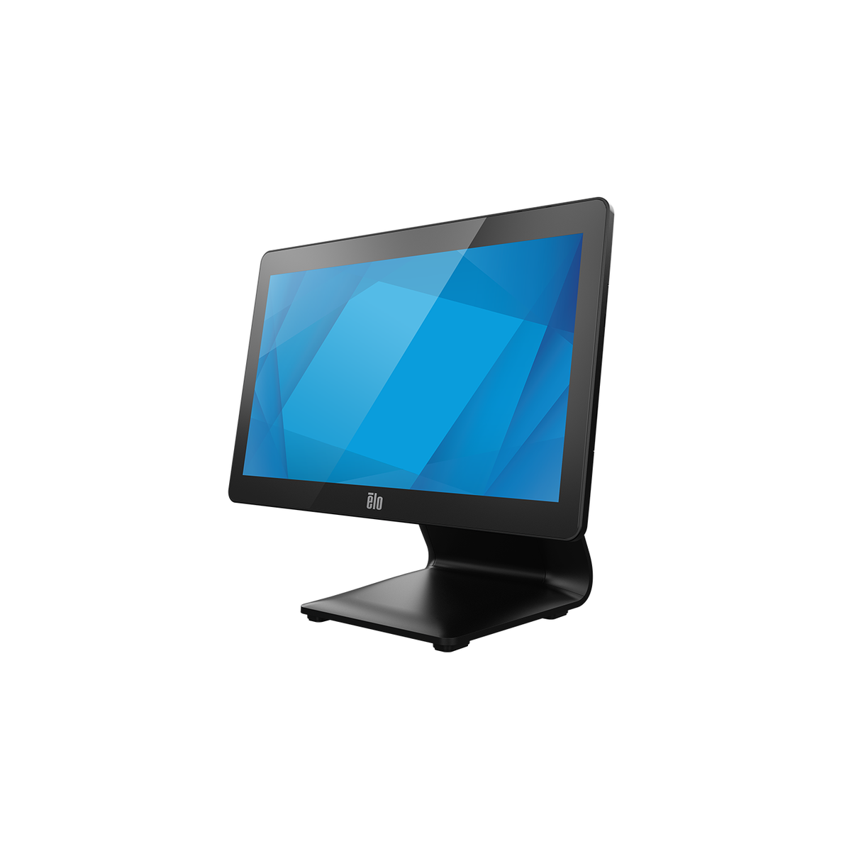 Elo I-Series 3 with Intel 15.6-inch touch computer E705627, left angled view with POS stand