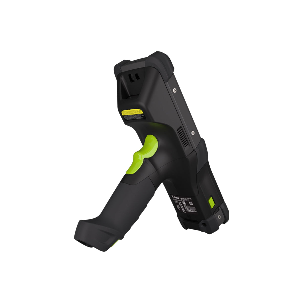 Zebra MC9450 rugged 5G keypad mobile computer, pistol grip, 53-key standard alphanumeric keypad (MC945B-3G1P6DSS-A6) – back angled view showing pistol grip