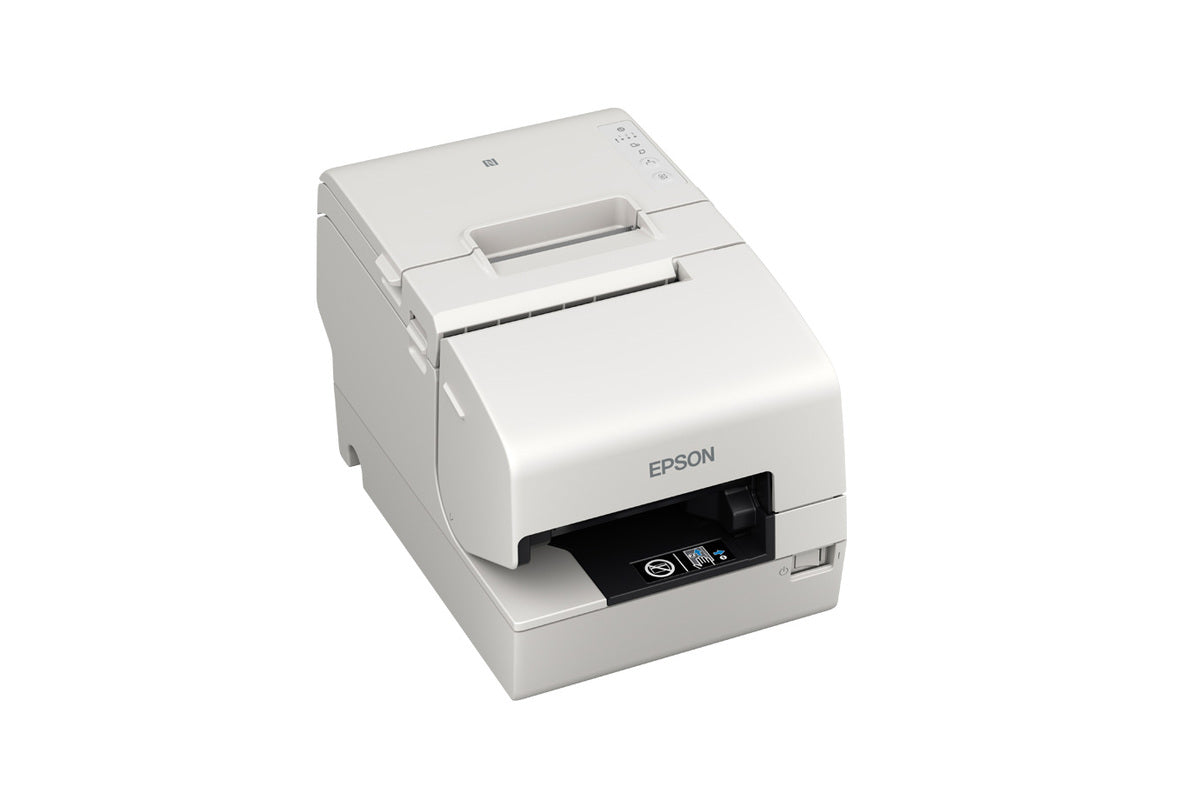 Epson TM-H6000VI hybrid multifunction POS receipt printer, white, serial (C31CL25101) – right 3/4 view