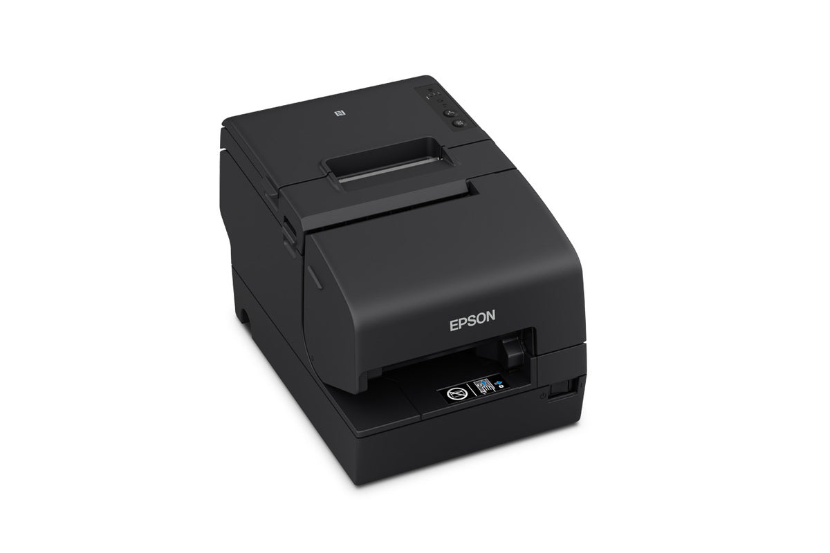 Epson TM-H6000VI hybrid multifunction POS receipt printer, black, serial (C31CL25102) – 3/4 view