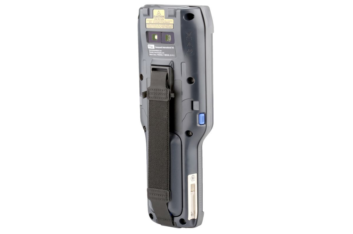 Honeywell CK65 rugged Android mobile computer, 51-key alphanumeric keypad, 6803FR 2D imager, Wi-Fi only (CK65-L0N-B8C214E) – back view with hand strap
