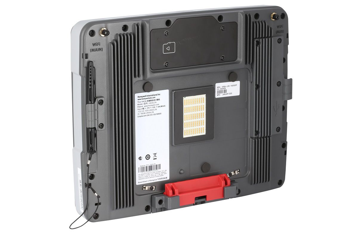Honeywell Thor VM3A 12.1" Android vehicle-mount computer, indoor, resistive touch (VM3A-L0N-1A1B20E) – back view