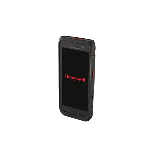 Honeywell CT47 5.5-inch all-touch Android mobile computer, black, standard-range 2D imager, 5G + Wi-Fi, 8 GB / 128 GB (CT47-X1N-57D1E0G) – angled view