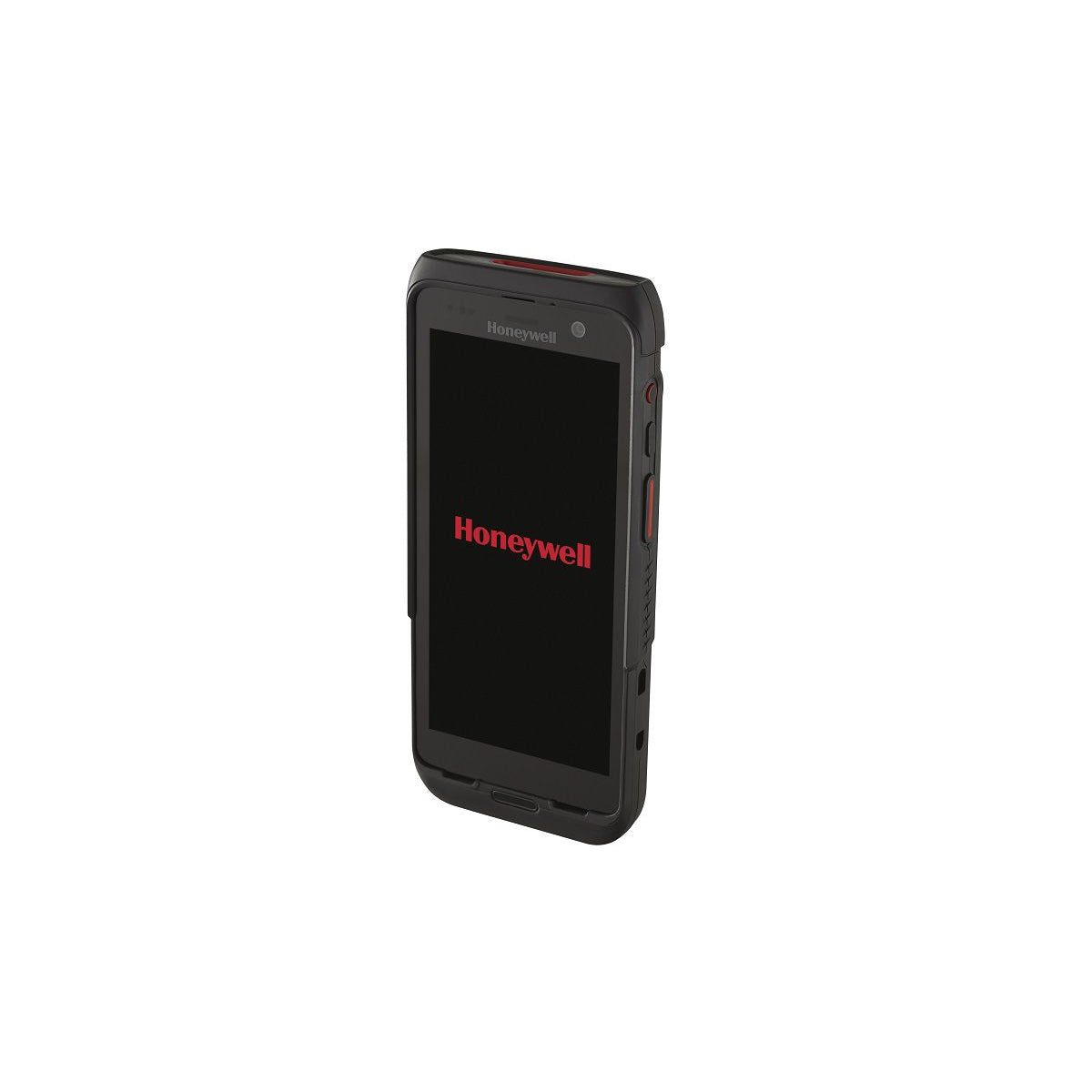 Honeywell CT47 5.5-inch all-touch Android mobile computer, black, FlexRange 2D imager, 5G + Wi-Fi, 8 GB / 128 GB, ATEX Zone 2/22 (CT47-X1N-58D1E1G) – angled view