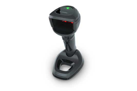 Zebra DS9908 hybrid presentation scanner, USB kit (DS9908-SR4U2100AZW) – front-left view