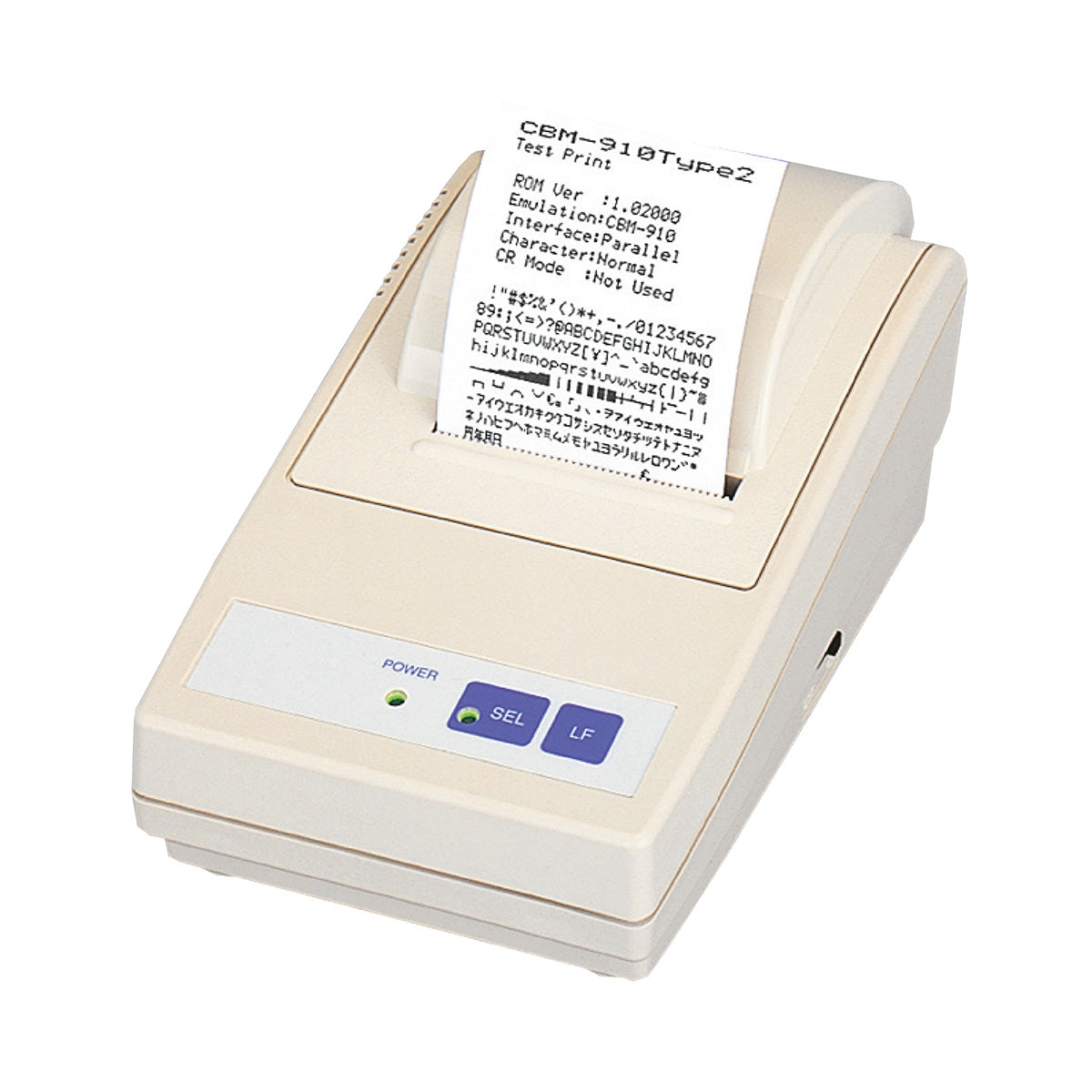 Citizen CBM-910II compact dot matrix (impact) receipt printer, 40 columns, serial RS-232, white (CBM91040RF2A) – printing a receipt