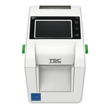 TSC DH220LHC healthcare desktop label printer, white, touch LCD, cutter, Wi-Fi + Bluetooth (DH220LHC-A001-0122) – front view
