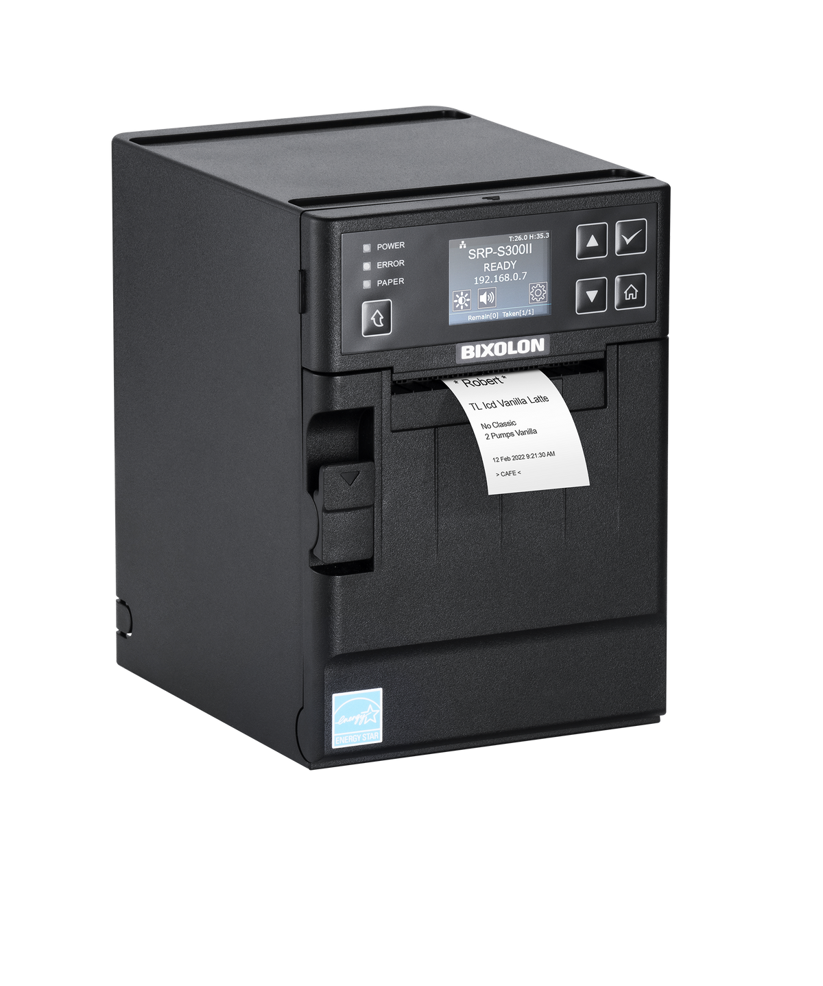 BIXOLON SRP-S300II 3-inch linerless label & receipt printer, black (SRP-S300IIXPWK/BEG) – linerless label printing