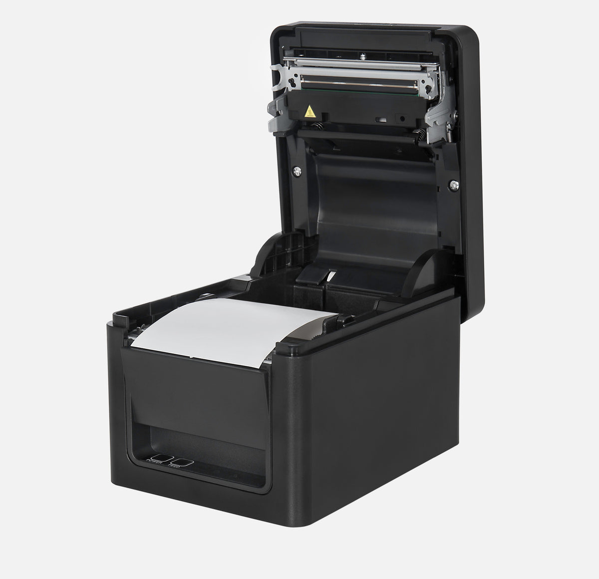 Citizen CT-E651L 80 mm label and receipt printer, 203 dpi, USB, auto-cutter, black (CTE651XNEBXL) – open paper compartment