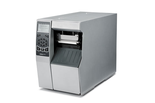 Zebra ZT510 industrial label printer, multi-line LCD, tear-off, 300 dpi, thermal transfer (ZT51043-T0E0000Z) – left angled front view