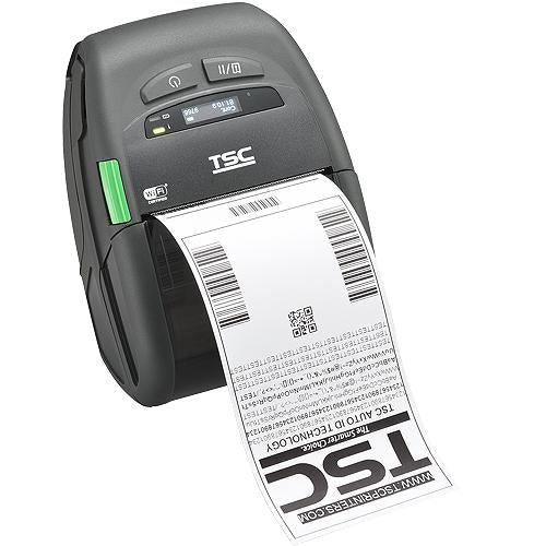 TSC Alpha-30R Basic 3-inch mobile receipt printer, Wi-Fi and Bluetooth, linerless platen, black (A30RB-A001-1012) – printing a shipping label