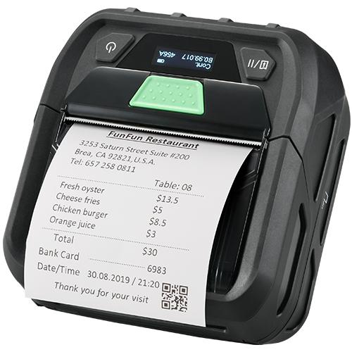 TSC RE310 3-inch rugged mobile receipt and label printer, Bluetooth, black (RE310-A001-0002) – printing a receipt