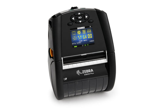 Zebra ZQ620 Plus mobile receipt and label printer, black, Bluetooth (ZQ62-AUFAE14-00) – front view