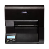Citizen CL-E730 industrial label printer, black Hi-Open metal case, LCD panel, tear-off, 300 dpi, thermal transfer (1000854) – front view