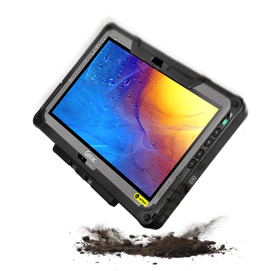 Getac F110 G7-EX ATEX/IECEx Zone 2/22 rugged 11.6-inch tablet, HF RFID (FTAQ66TI1PXS) – angled front view