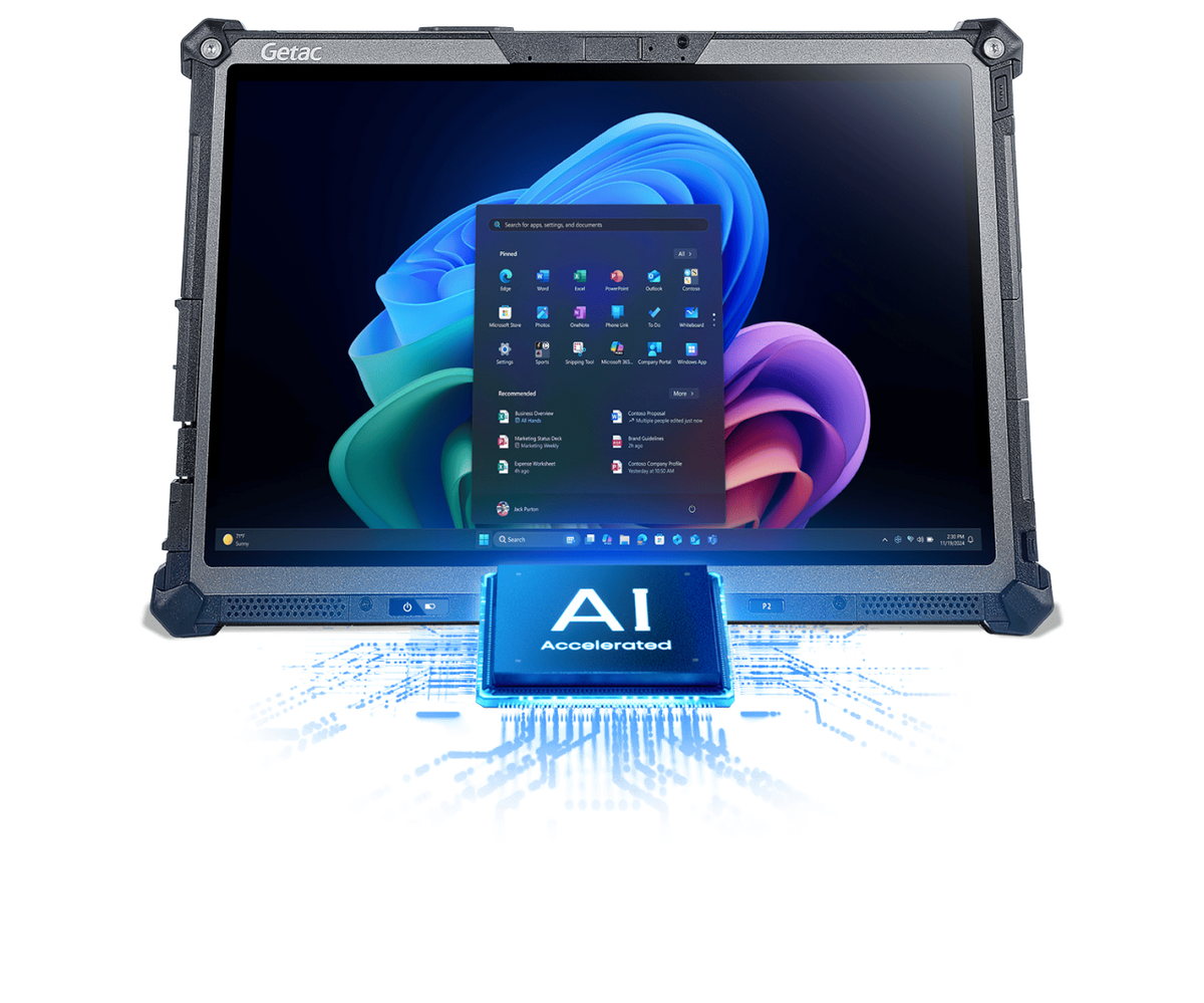 Getac F120 rugged 12-inch AI tablet, Wi-Fi (FW1764WI1DXX) – front view
