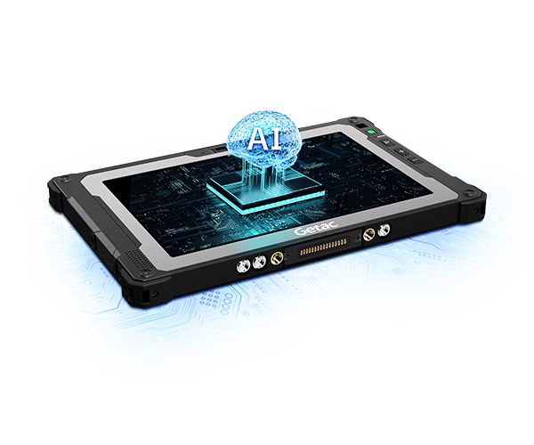 Getac ZX80 8" rugged Android tablet, without barcode scanner (Z8A7LXDX1DXX) – angled view