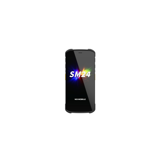 M3 Mobile SM24 X rugged Android full-touch mobile computer, 6" display, 2D imager, 4G LTE, black (SM244E-W2CHSS-HF) – front view
