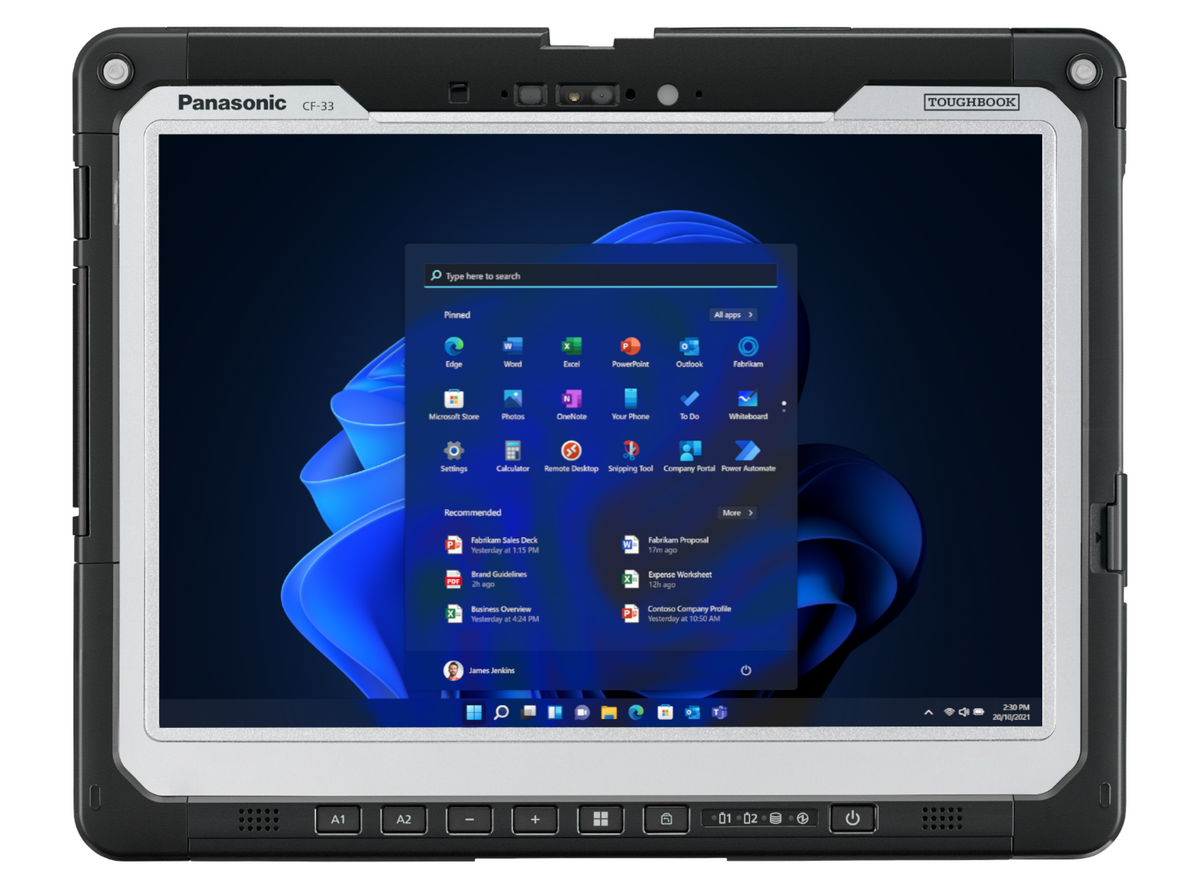 Panasonic TOUGHBOOK 33 mk2 fully rugged 12-inch Windows tablet, tablet only (CF-33RZ022M4) – front view