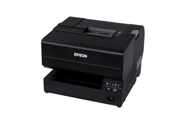 Epson TM-J7700 inkjet POS receipt printer, black (C31CF70301) – left 3/4 view