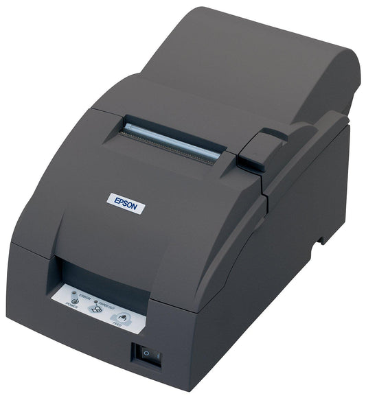 Epson TM-U220PA impact dot matrix POS receipt printer with autocutter and journal take-up, dark grey, parallel (C31C516057) – 3/4 view