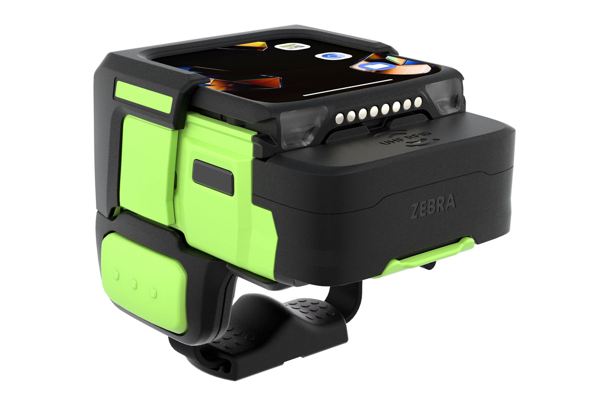 Zebra WS50 wearable computer, back of hand (WS5001-0D2J3030EEA) – back angled view