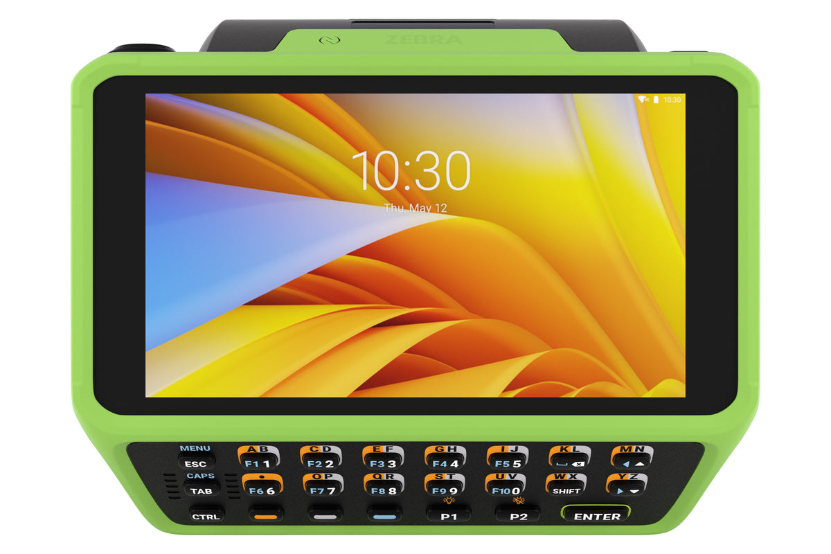 Zebra WT6400 wearable wrist computer, 23-key function alphanumeric keypad (WT0-WT64B-K6DCC2A6) – front view