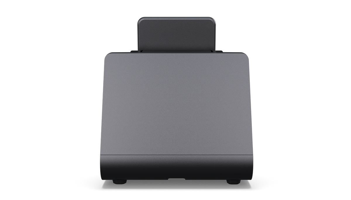 Elo Z10 POS stand Gen 1 for I-Series 4 Slate, front view, dark grey